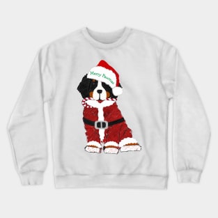 Cute Christmas Bernese Mt Dog Santa Paws Crewneck Sweatshirt